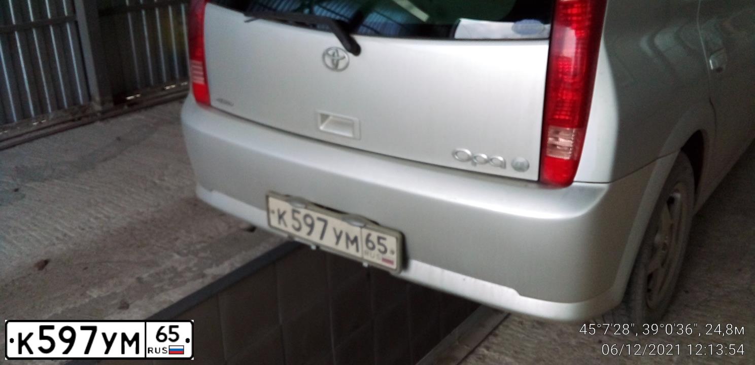Фото автомобиля TOYOTA OPA, 2003 — госномер К597УМ65