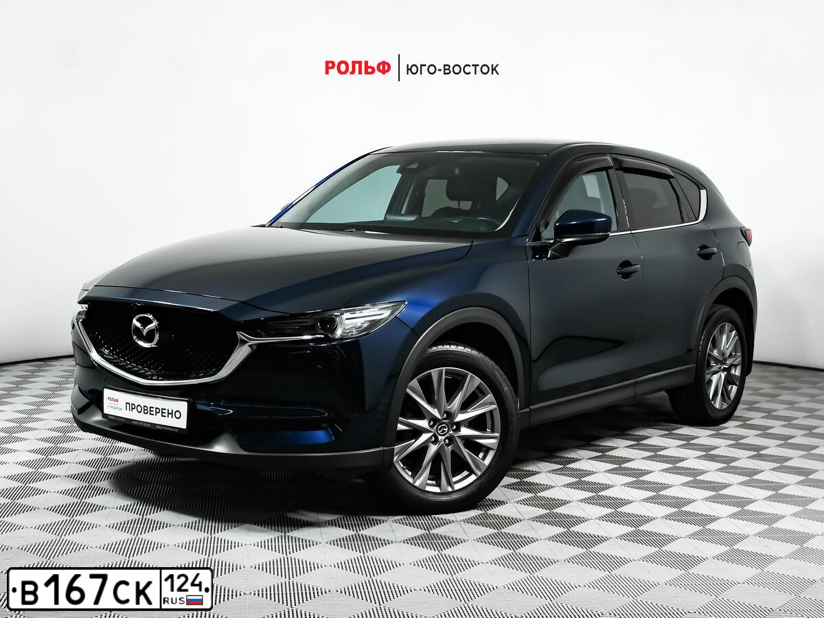 Фото автомобиля MAZDA CX-5, 2021 — госномер А191ТХ124. Цвет: синий