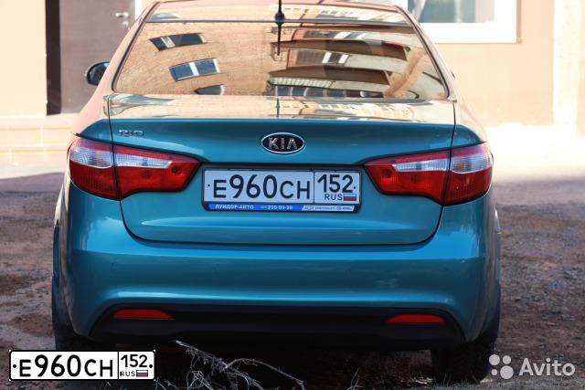 Фото автомобиля KIA RIO, 2011 — госномер Е960СН152. Цвет: СВЕТЛО-ЗЕЛЕНЫЙ