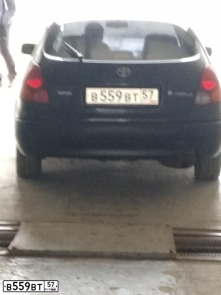 Фото автомобиля TOYOTA COROLLA, 1999 — госномер В559ВТ57. Цвет: ЧЕРНЫЙ