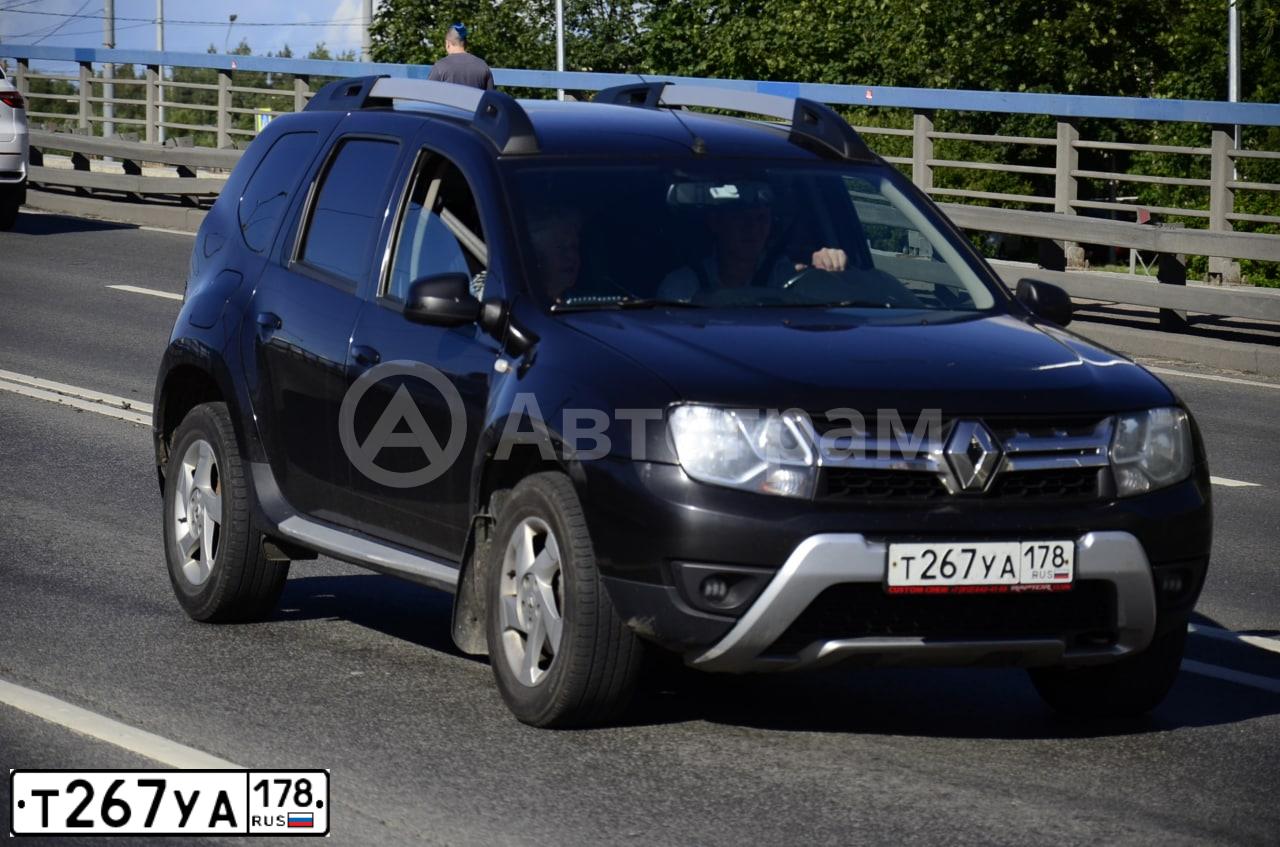 Фото автомобиля RENAULT DUSTER, 2015 — госномер Т267УА178. Цвет: ЧЕРНЫЙ