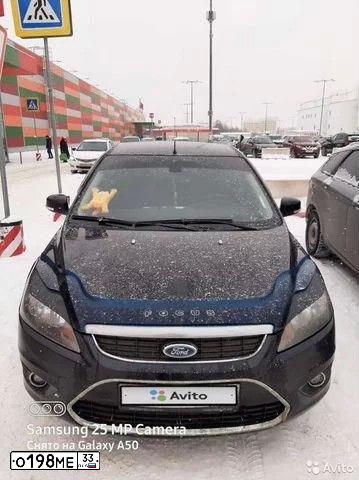 Фото автомобиля FORD FOCUS, 2008 — госномер О198МЕ33. Цвет: ЧЕРНЫЙ