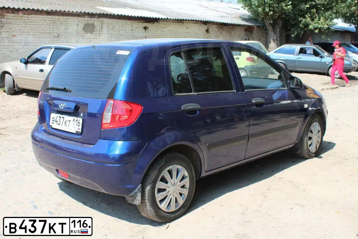 Фото автомобиля ХУНДАЙ ГЕТЦ, 2007 — госномер Е833СУ116. Цвет: синий