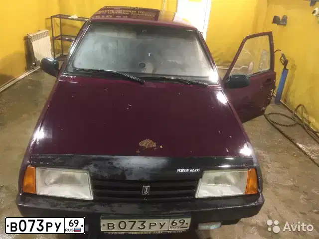 Фото автомобиля LADA 2109 SAMARA, 1989 — госномер К185АУ69. Цвет: ВИШНЕВЫЙ