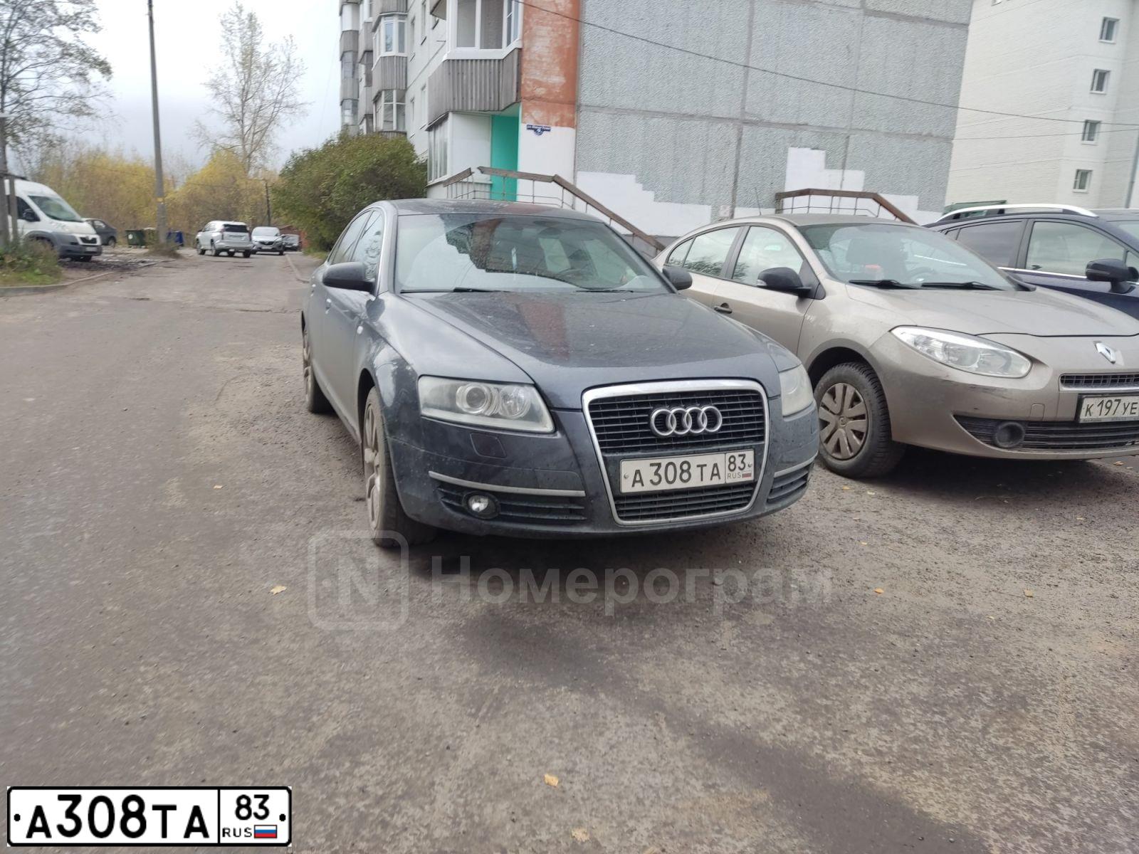 Фото автомобиля AUDI A6, 2005 — госномер А308ТА83. Цвет: ЧЕРНЫЙ