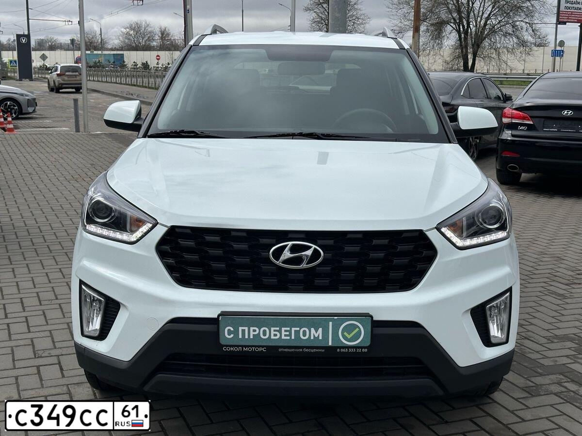 Фото автомобиля HYUNDAI CRETA, 2020 — госномер Е599ОТ761. Цвет: Белый