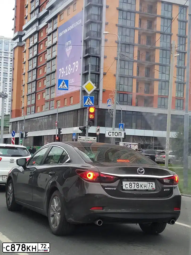 Фото автомобиля MAZDA 6, 2016 — госномер С878КН72. Цвет: Коричневый