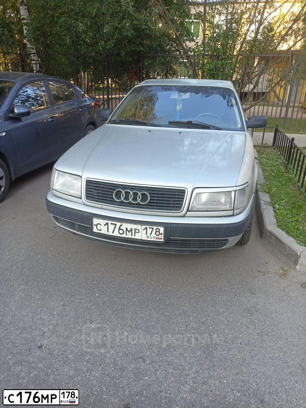 Фото автомобиля AUDI 100, 1992 — госномер С176МР178. Цвет: СЕРЕБРИСТЫЙ
