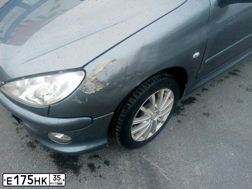 Фото автомобиля PEUGEOT 206, 2006 — госномер Е175НК35. Цвет: СЕРЫЙ