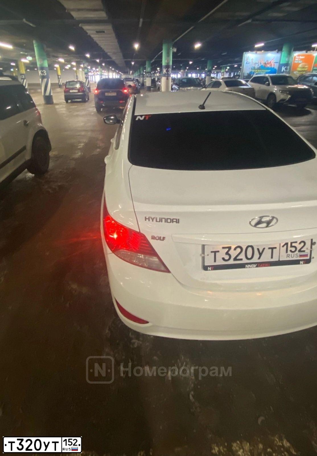 Фото автомобиля HYUNDAI SOLARIS, 2013 — госномер Т320УТ152. Цвет: Белый