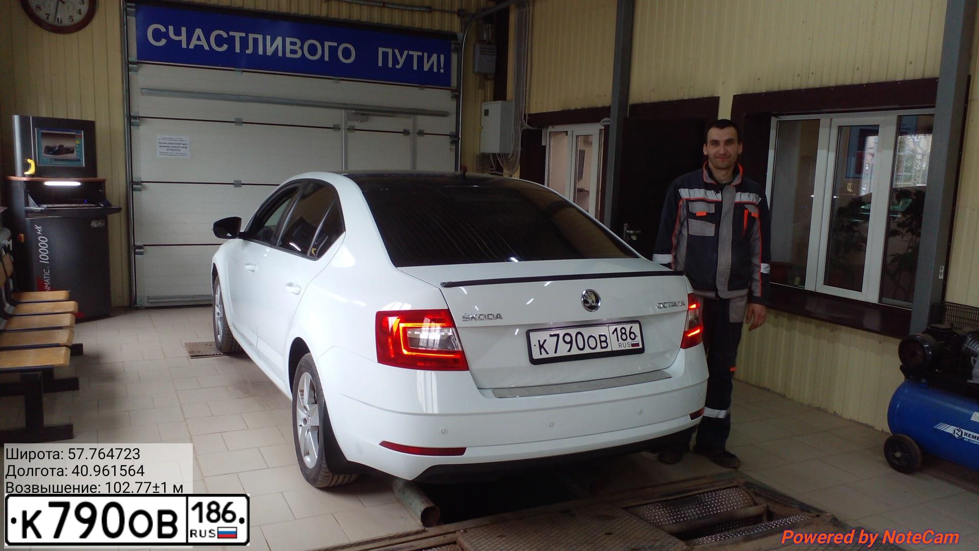 Фото автомобиля SKODA OCTAVIA, 2017 — госномер О499ТС44. Цвет: БЕЛЫЙ
