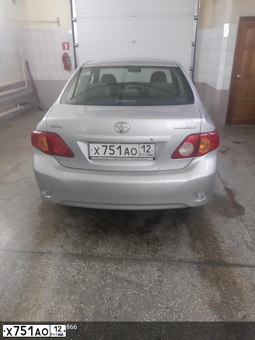 Фото автомобиля TOYOTA COROLLA, 2008 — госномер Х751АО12. Цвет: СЕРЕБРИСТЫЙ