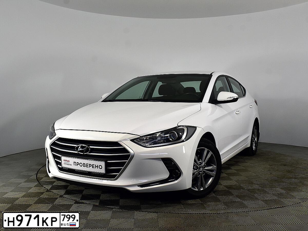 Фото автомобиля HYUNDAI ELANTRA, 2018 — госномер К266ВК147. Цвет: Белый