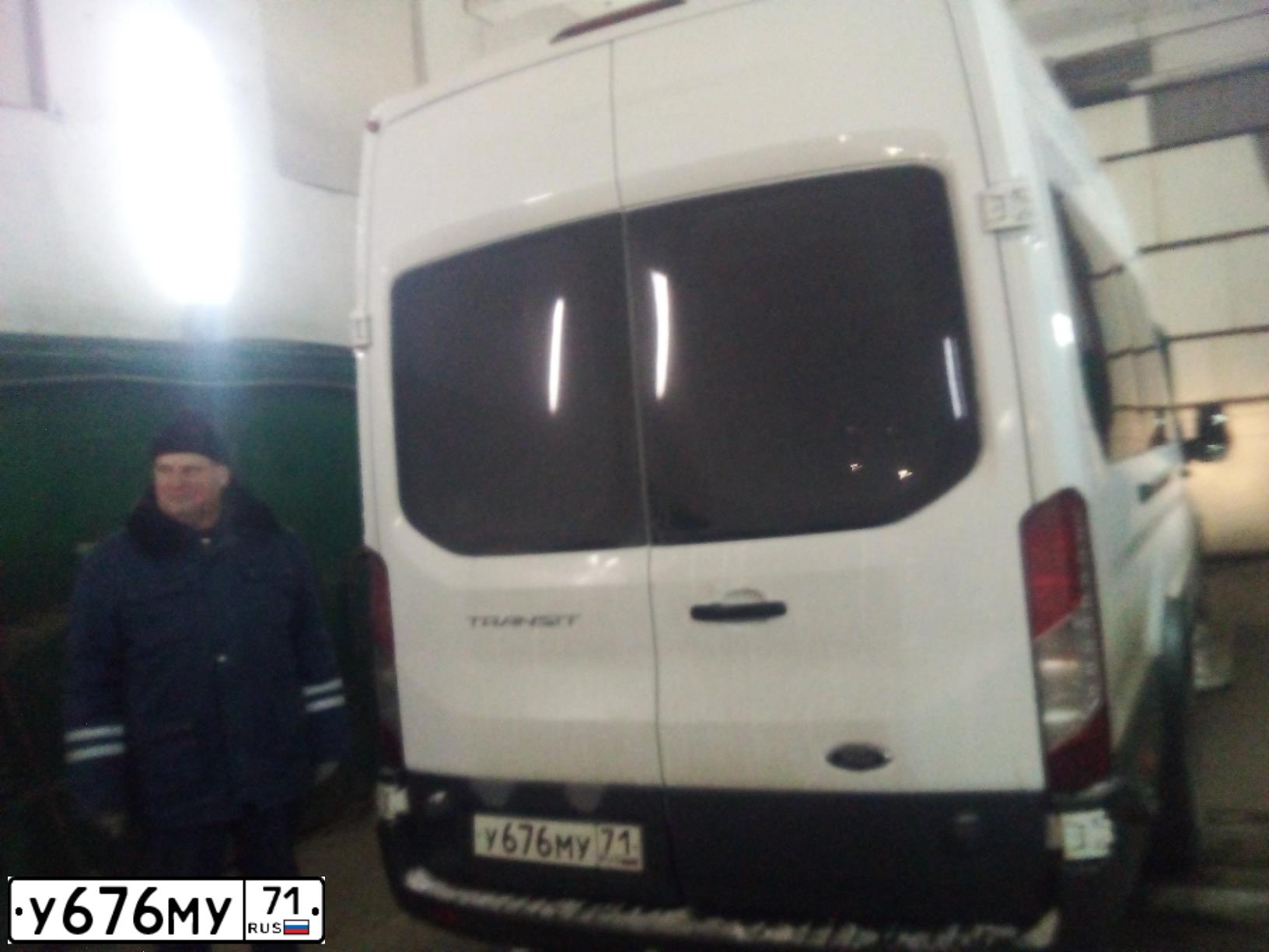 Фото автомобиля FORD TRANSIT, 2018 — госномер У676МУ71. Цвет: Белый