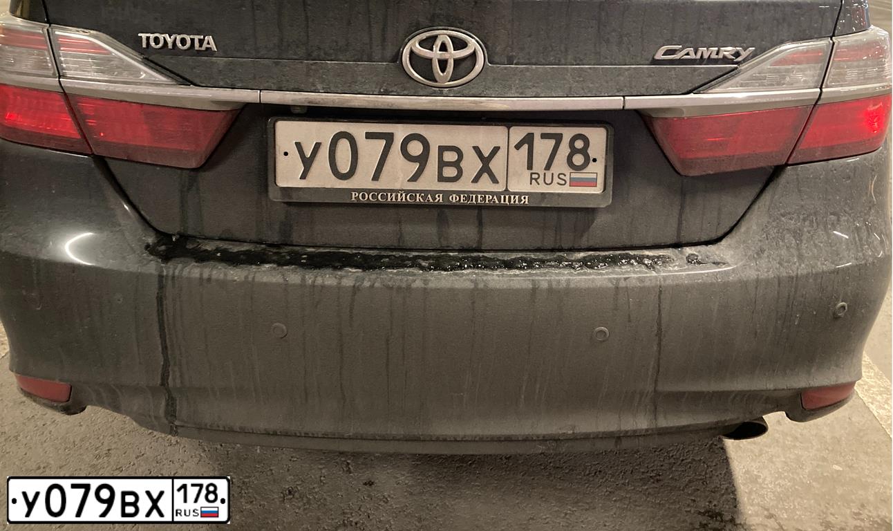 Фото автомобиля TOYOTA CAMRY, 2016 — госномер У079ВХ178. Цвет: ЧЕРНЫЙ МЕТАЛЛИК