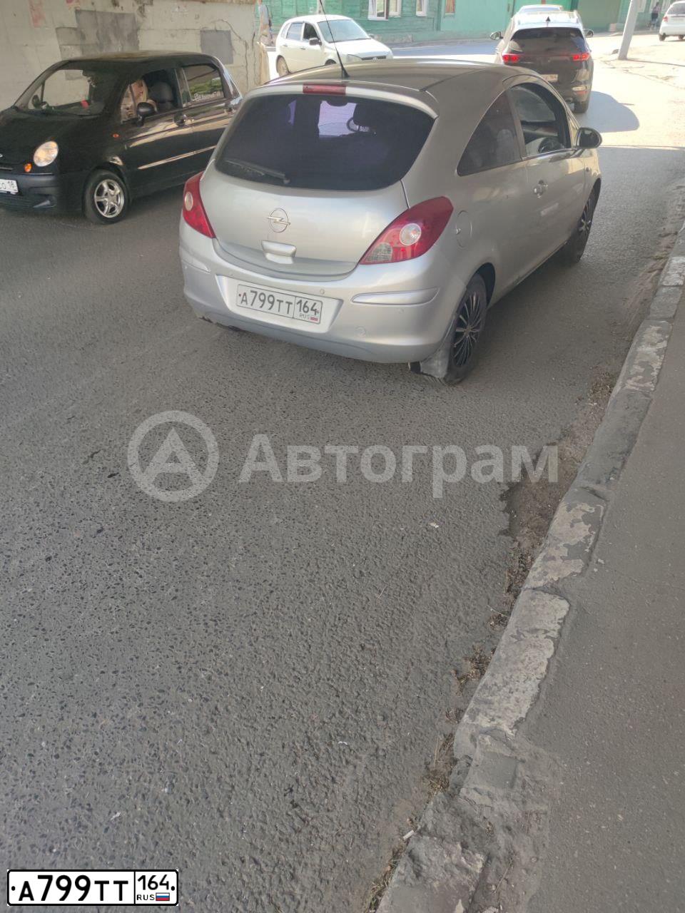 Фото автомобиля OPEL CORSA, 2008 — госномер А799ТТ164. Цвет: СЕРЕБРИСТЫЙ