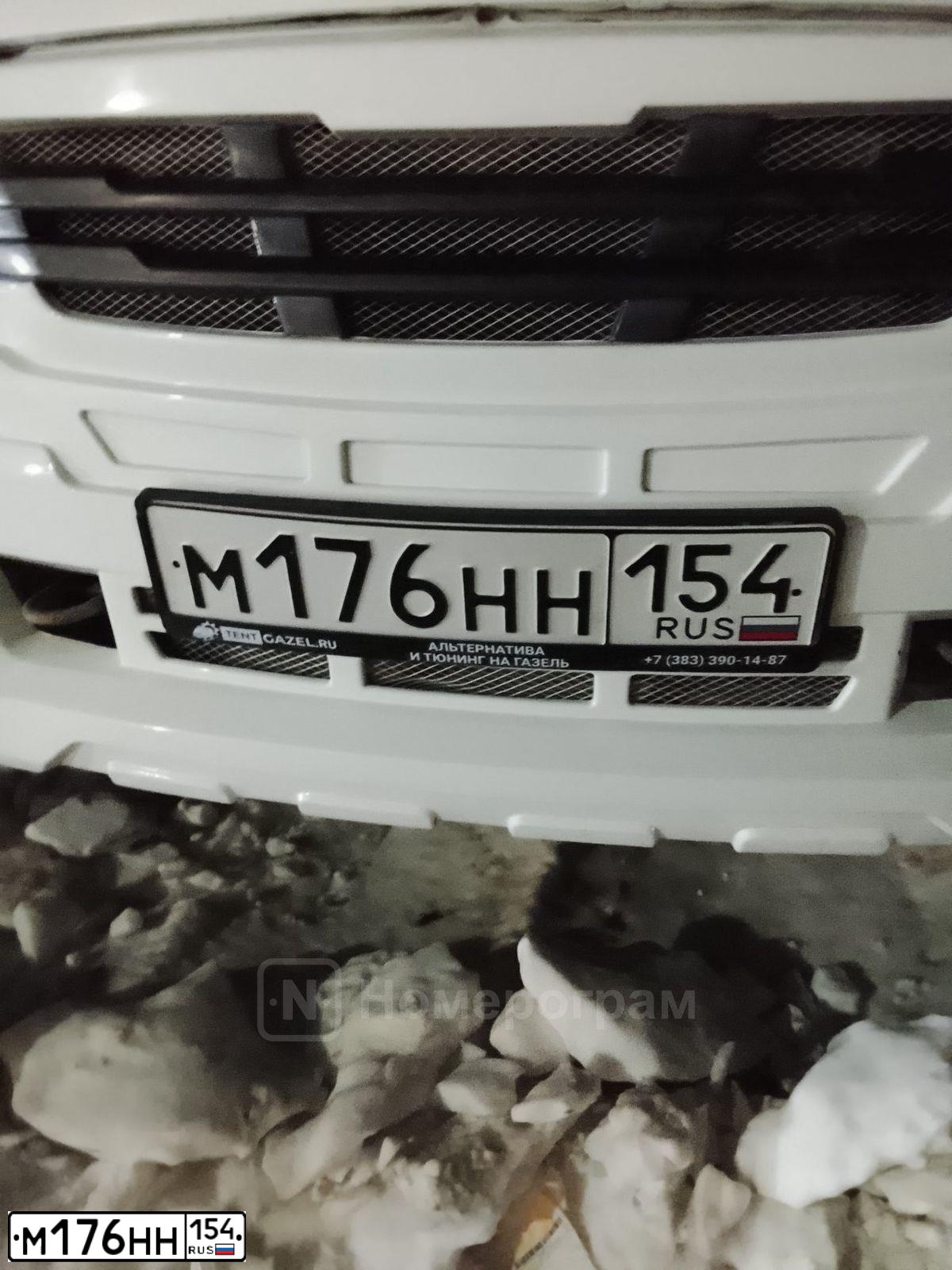 Фото автомобиля GAZ 3302 EL, 2008 — госномер М176НН154. Цвет: Белый