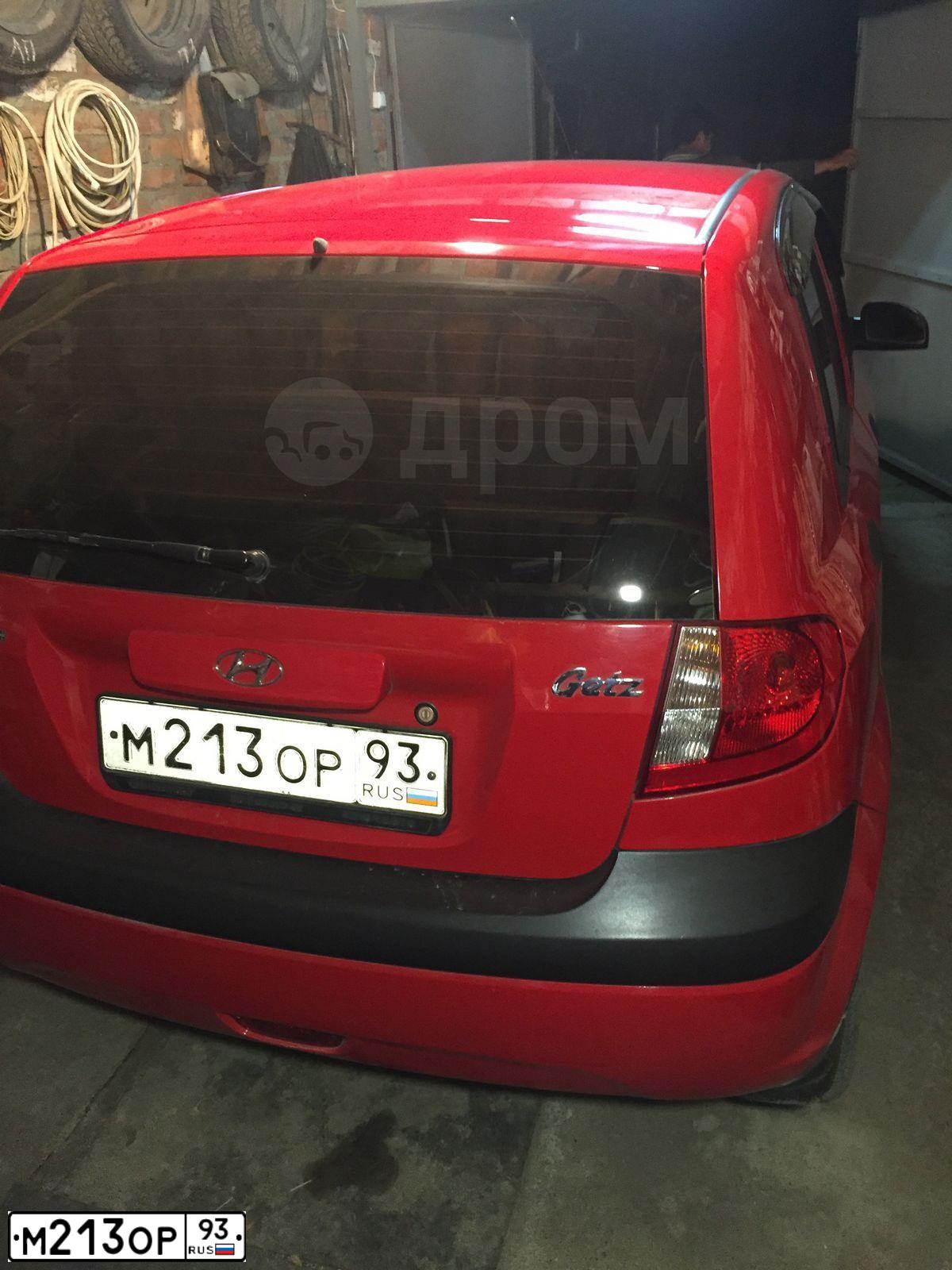 Фото автомобиля HYUNDAI GETZ, 2010 — госномер М213ОР93. Цвет: Красный
