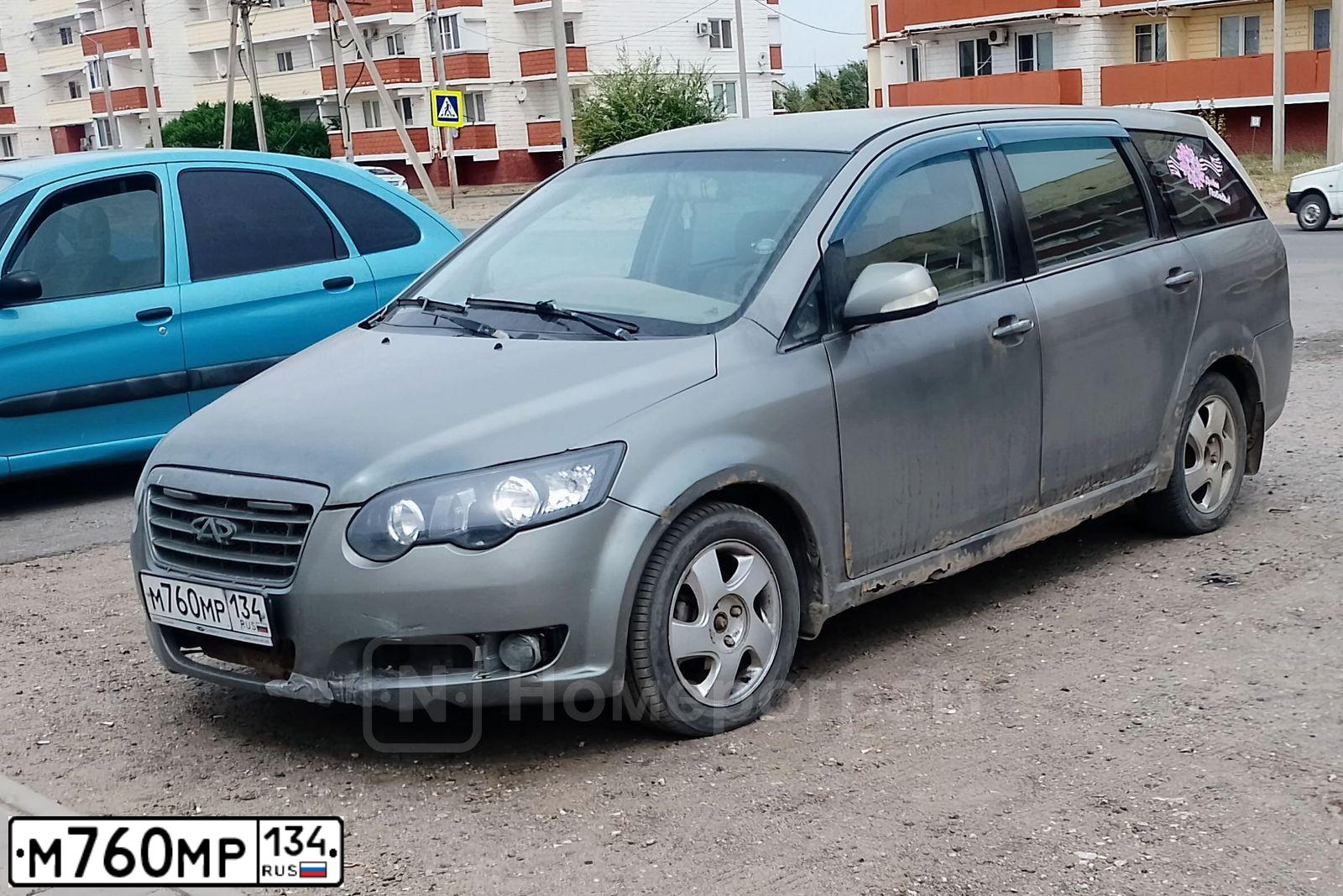 Фото автомобиля CHERY CROSSEASTAR /B14/, 2008 — госномер М760МР134. Цвет: СЕРЫЙ