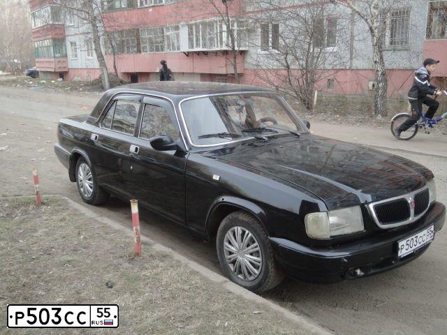 Фото автомобиля GAZ 3110 WOLGA, 2001 — госномер Р503СС55. Цвет: ЧЕРНЫЙ