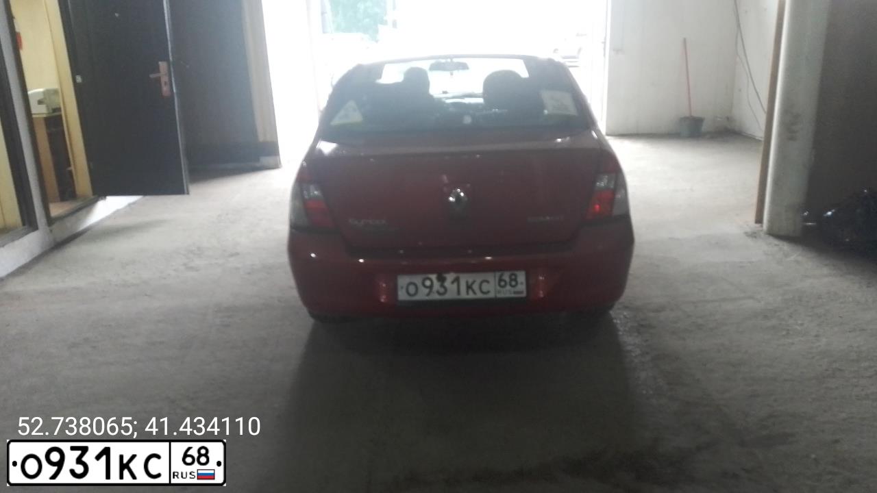 Фото автомобиля RENAULT SYMBOL, 2007 — госномер Р396МН48. Цвет: Красный