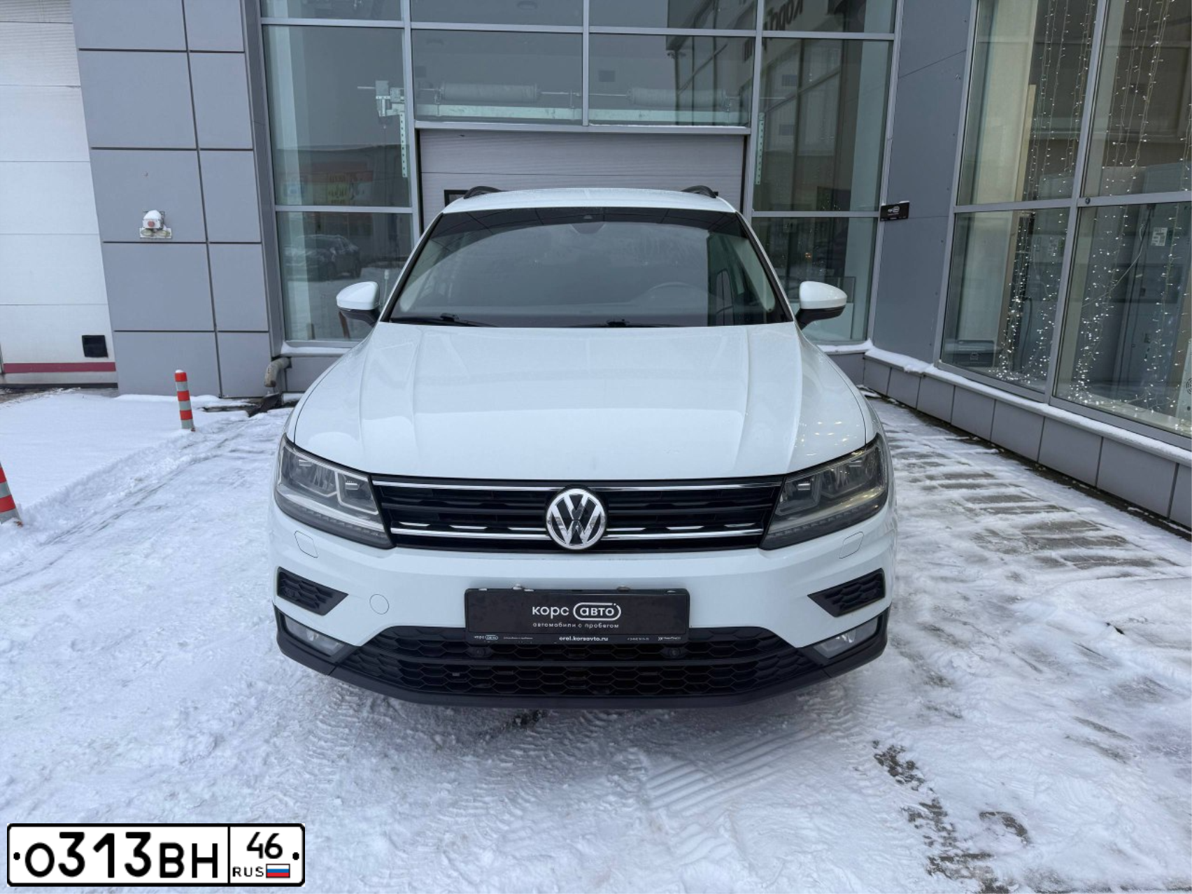 Фото автомобиля VOLKSWAGEN TIGUAN, 2019 — госномер О313ВН46. Цвет: Белый