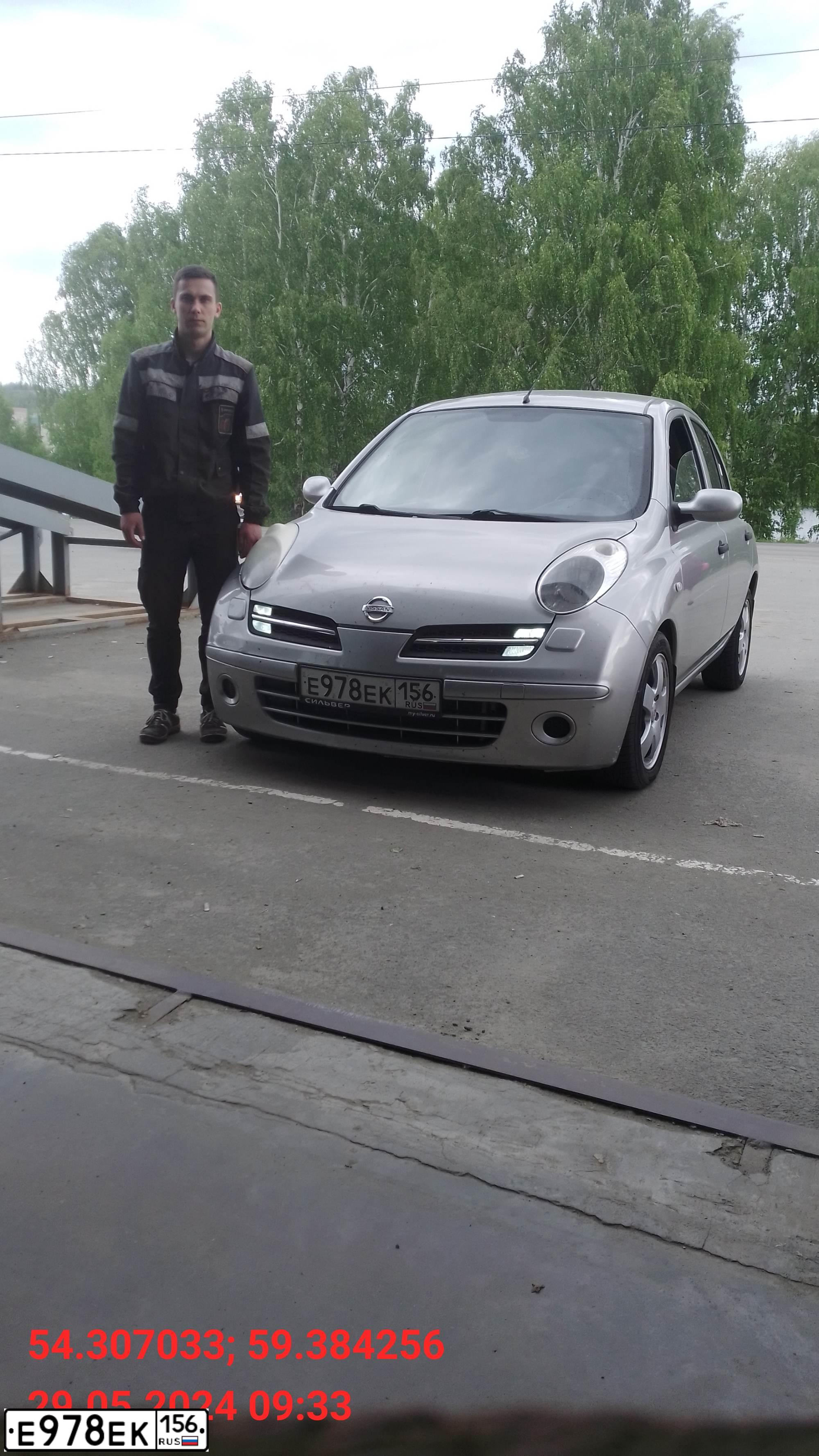 Фото автомобиля NISSAN MICRA, 2007 — госномер М150КК702. Цвет: СЕРЕБРИСТЫЙ