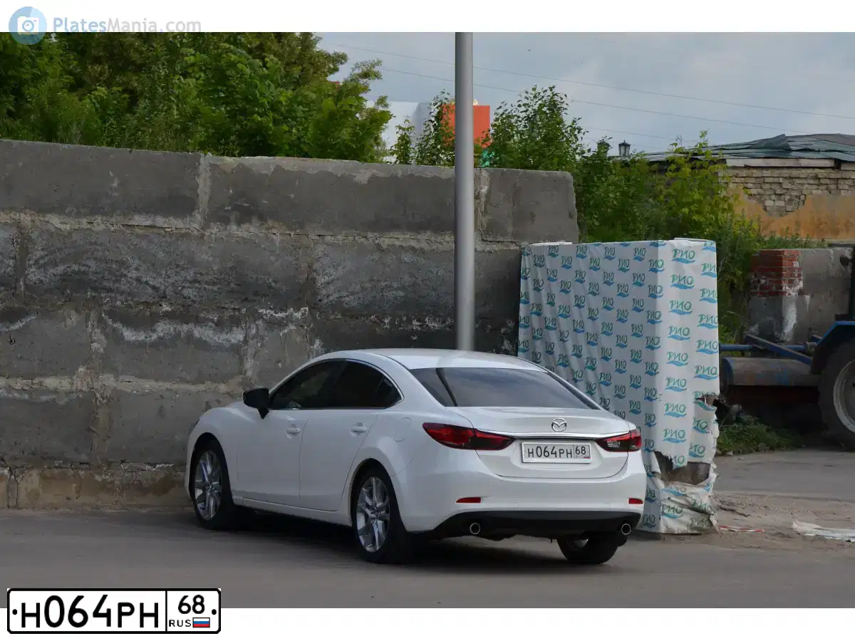 Фото автомобиля MAZDA 6, 2014 — госномер Н064РН68. Цвет: БЕЛЫЙ