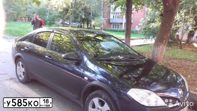 Фото автомобиля NISSAN PRIMERA, 2005 — госномер У585КО18. Цвет: ЧЕРНЫЙ