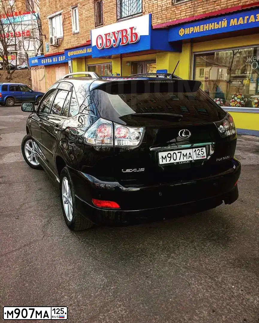 Фото автомобиля LEXUS RX, 2006 — госномер М907МА125. Цвет: ЧЕРНЫЙ