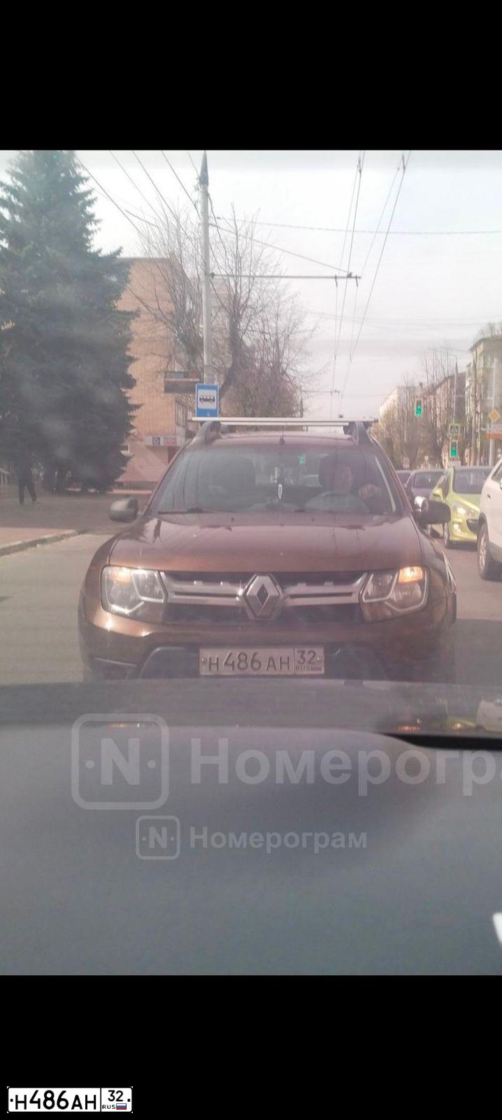 Фото автомобиля RENAULT DUSTER, 2015 — госномер Н486АН32. Цвет: КОРИЧНЕВЫЙ