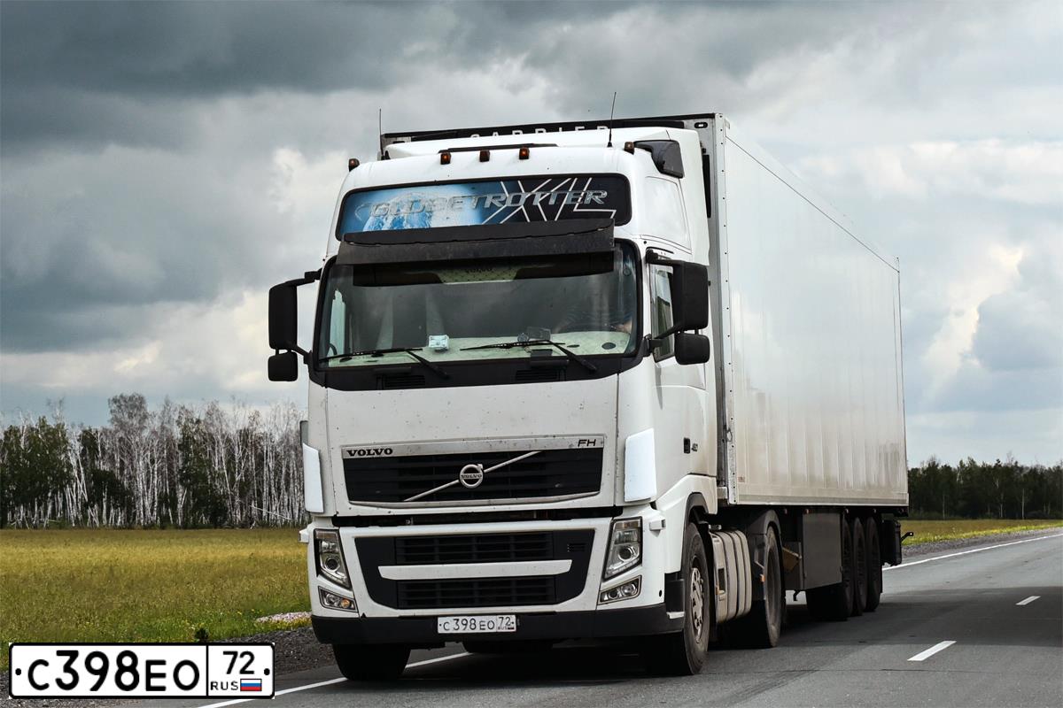 Фото автомобиля VOLVO O SERIE FH 4X2, 2012 — госномер С398ЕО72. Цвет: Белый
