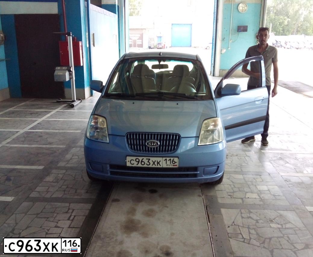 Фото автомобиля KIA PICANTO / MORNING, 2006 — госномер О819УХ116. Цвет: Светло-Серо-Голубой