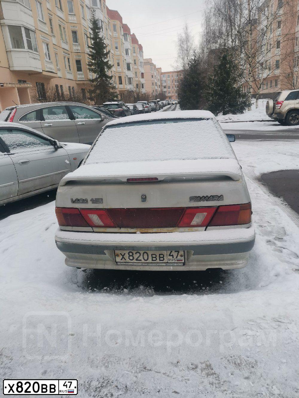 Фото автомобиля ВАЗ 21150, 2004 — госномер Е914НР147. Цвет: МОЛОЧНО-БЕЛЫЙ СЕРЕБРИСТЫЙ