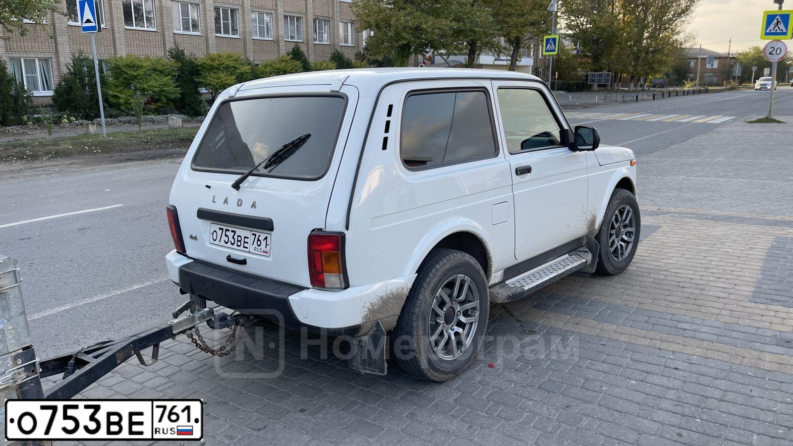 Фото автомобиля LADA 2121 NIVA, 2020 — госномер О753ВЕ761. Цвет: Белый