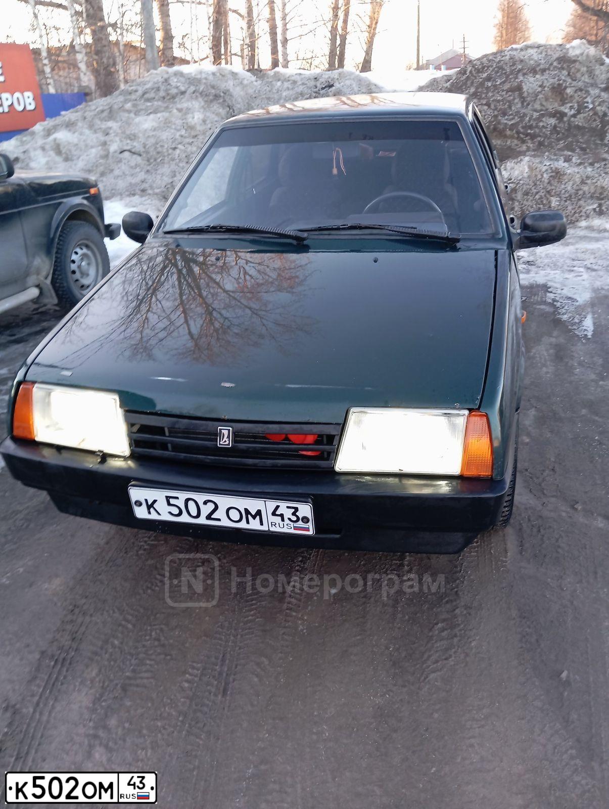 Фото автомобиля LADA 2109 SAMARA, 2003 — госномер К502ОМ43. Цвет: Темно-зеленый