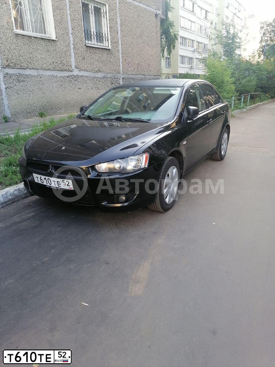 Фото автомобиля MITSUBISHI LANCER, 2007 — госномер Т610ТЕ52. Цвет: ЧЕРНЫЙ