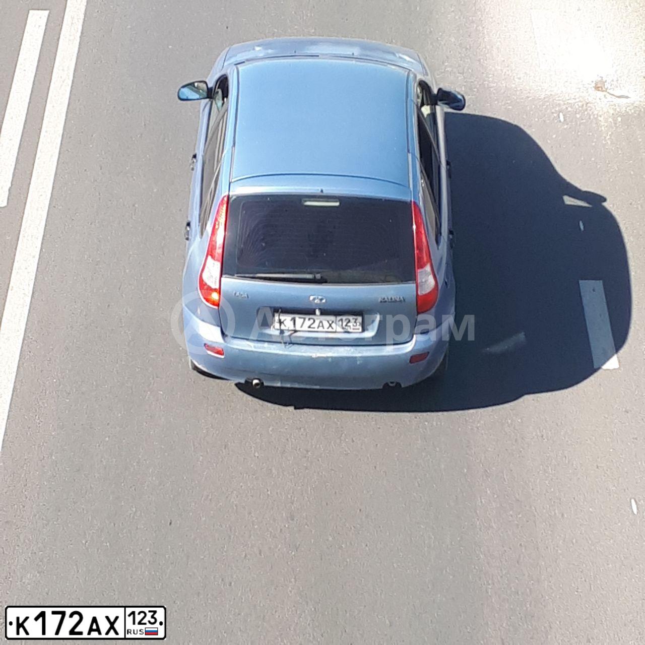 Фото автомобиля LADA 1119 KALINA, 2008 — госномер К172АХ123. Цвет: СЕРО-СИНИЙ