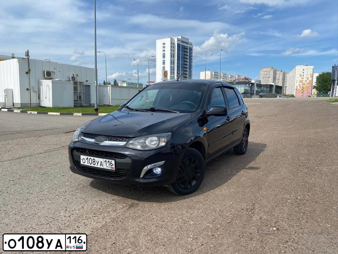 Фото автомобиля LADA 2192 KALINA, 2013 — госномер О108УА116. Цвет: Сине-Черный
