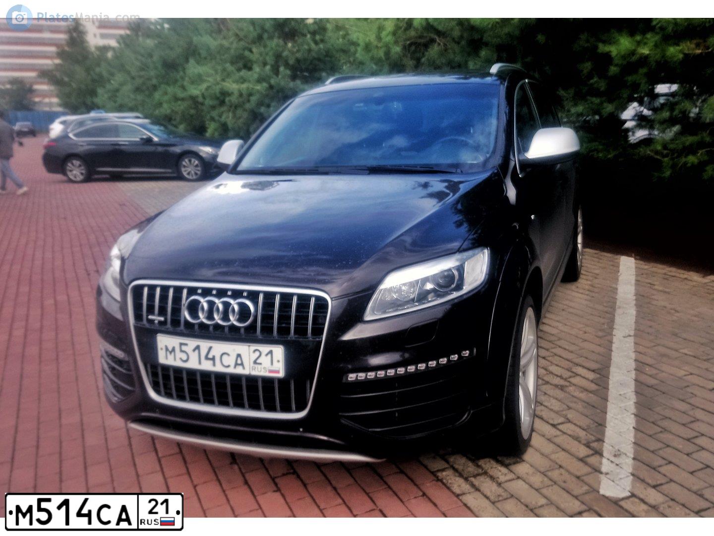 Фото автомобиля AUDI Q7, 2009 — госномер М514СА21. Цвет: ТЕМНО-КОРИЧНЕВЫЙ