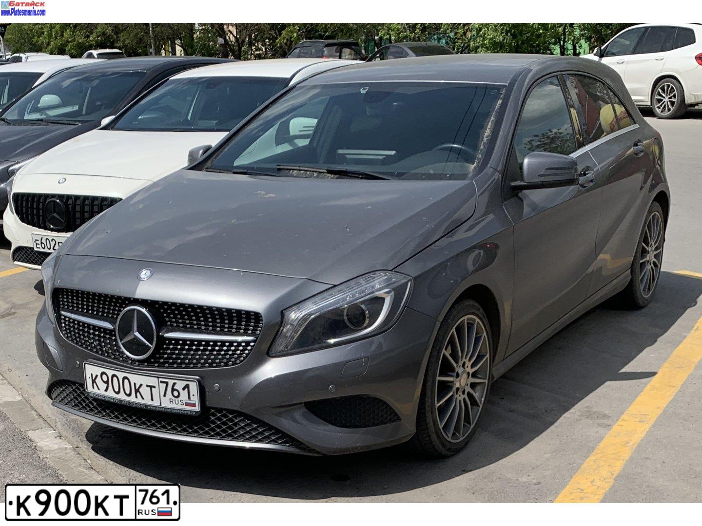 Фото автомобиля MERCEDES-BENZ A-CLASS, 2013 — госномер С739НТ761. Цвет: СЕРЫЙ