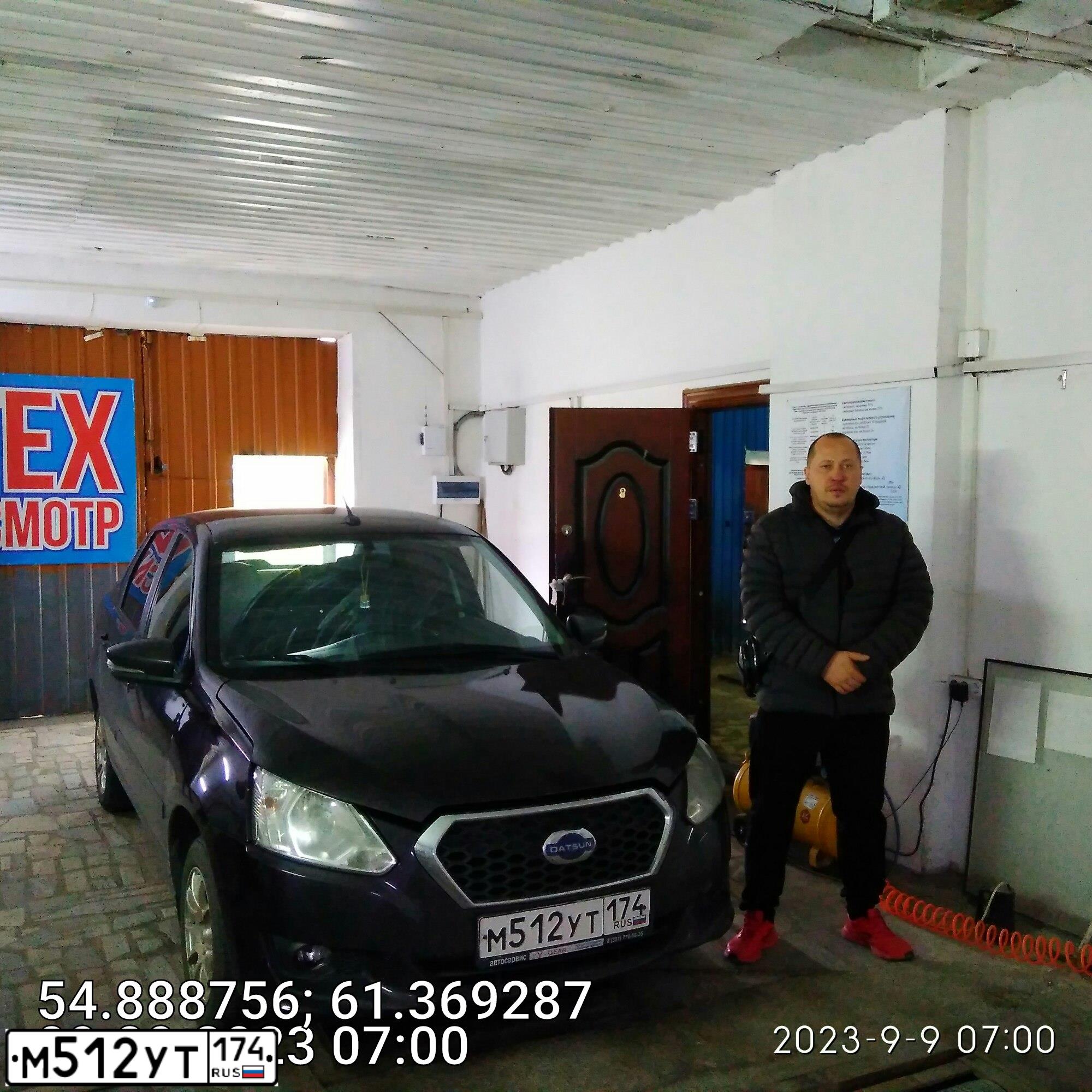 Фото автомобиля DATSUN ON-DO, 2020 — госномер М512УТ174. Цвет: Коричневый