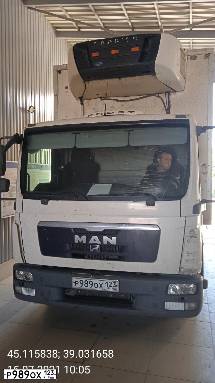 Фото автомобиля MAN TGL 10/12.XXX /4X2/, 2011 — госномер Р989ОХ123. Цвет: БЕЛЫЙ