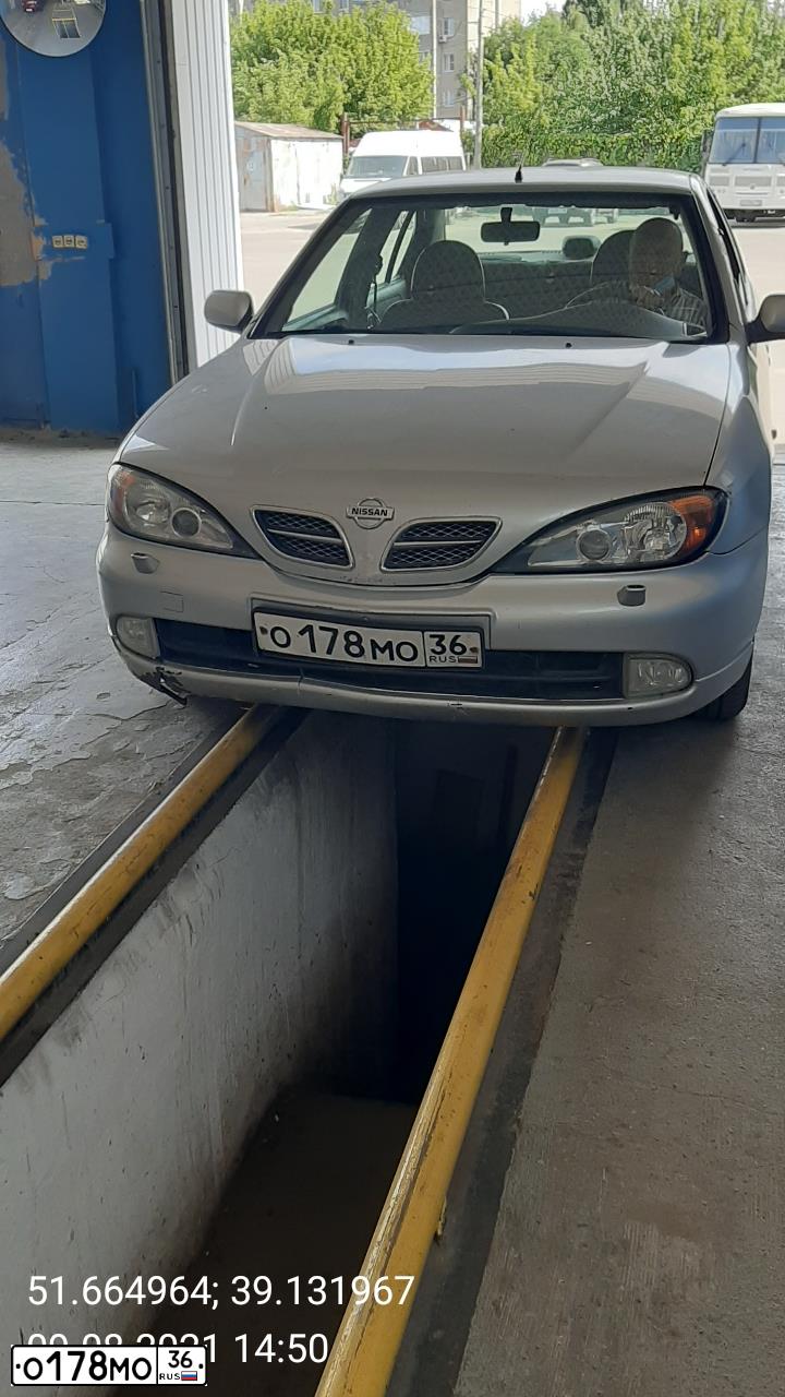 Фото автомобиля NISSAN PRIMERA, 2002 — госномер О178МО36. Цвет: СЕРЕБРИСТЫЙ