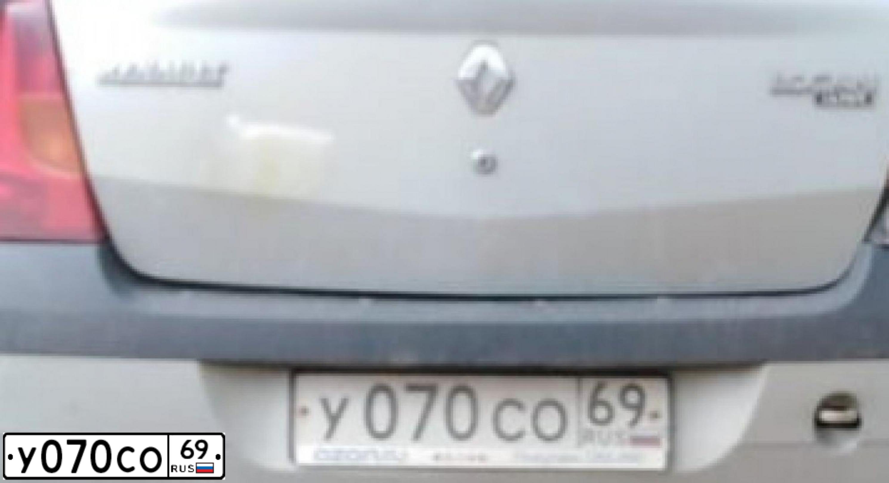 Фото автомобиля RENAULT LOGAN, 2006 — госномер У070СО69. Цвет: СЕРЫЙ