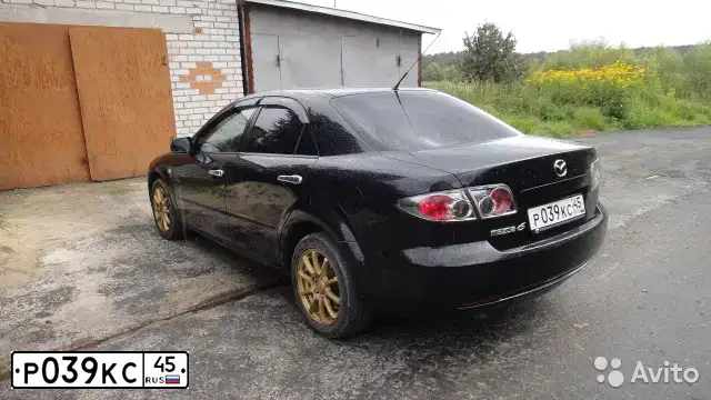 Фото автомобиля MAZDA 6, 2005 — госномер Р039КС45. Цвет: ЧЕРНЫЙ