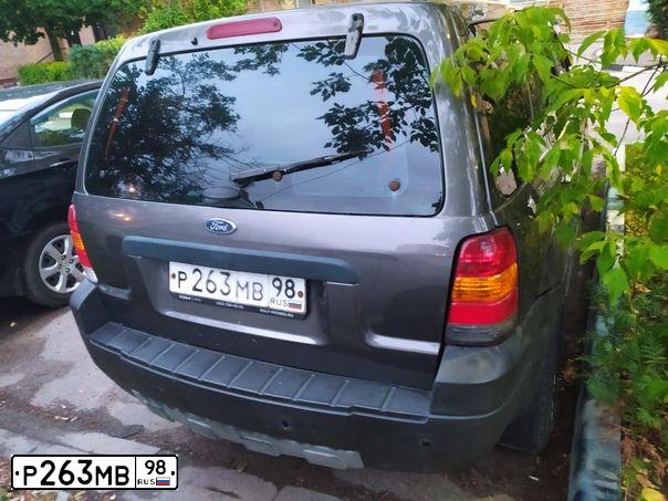 Фото автомобиля FORD ESCAPE, 2005 — госномер Р263МВ98. Цвет: ТЕМНО-СЕРЫЙ