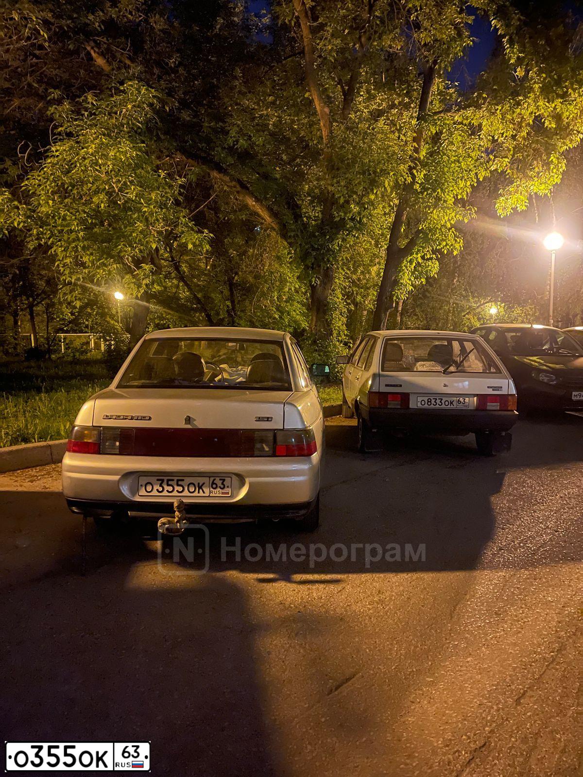 Фото автомобиля LADA 2110, 2002 — госномер О355ОК163. Цвет: СЕРЕБРИСТЫЙ