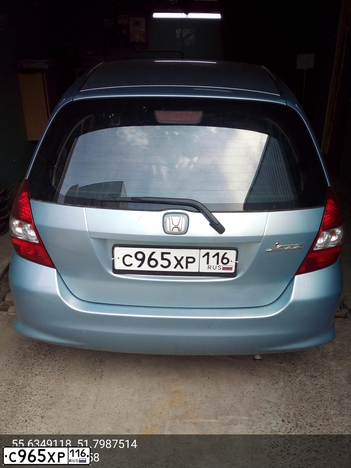Фото автомобиля HONDA JAZZ, 2005 — госномер С965ХР116. Цвет: СЕРО-ГОЛУБОЙ