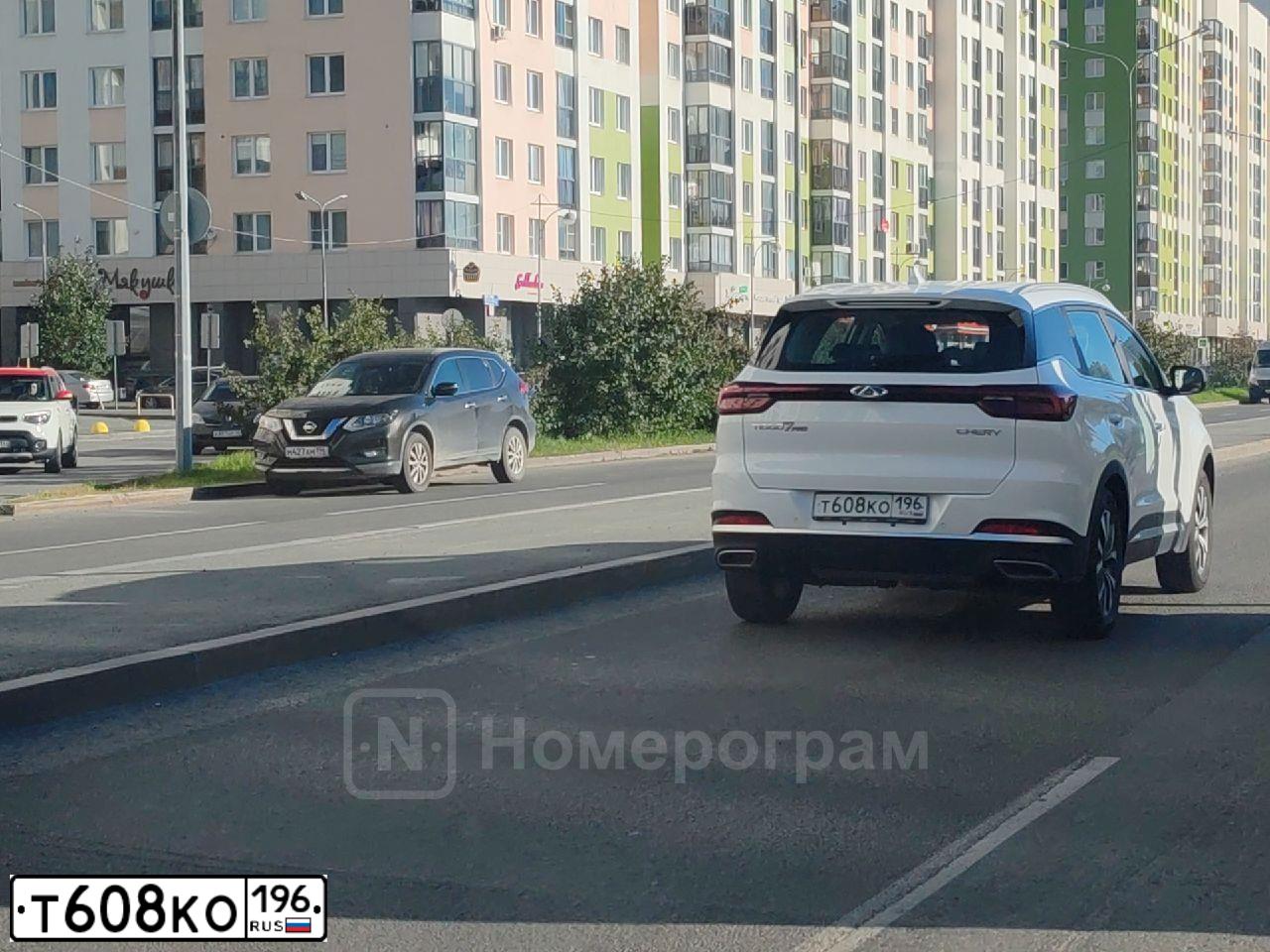 Фото автомобиля CHERY TIGGO7 PRO Т32DРL4ВL50Е010Т, 2023 — госномер Т608КО196. Цвет: Белый